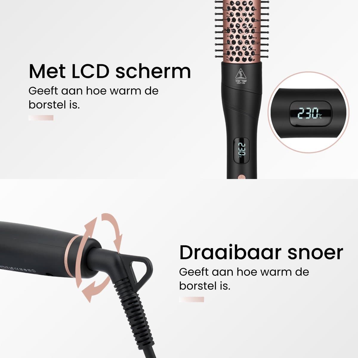 Belliese Elan Pro Thermal Brush - Krultang - Warmteborstel - Krultang 5 in 1 - Krultang 32mm - Verschillende opzetstukken - LCD scherm - Easy Click thumbnail 2