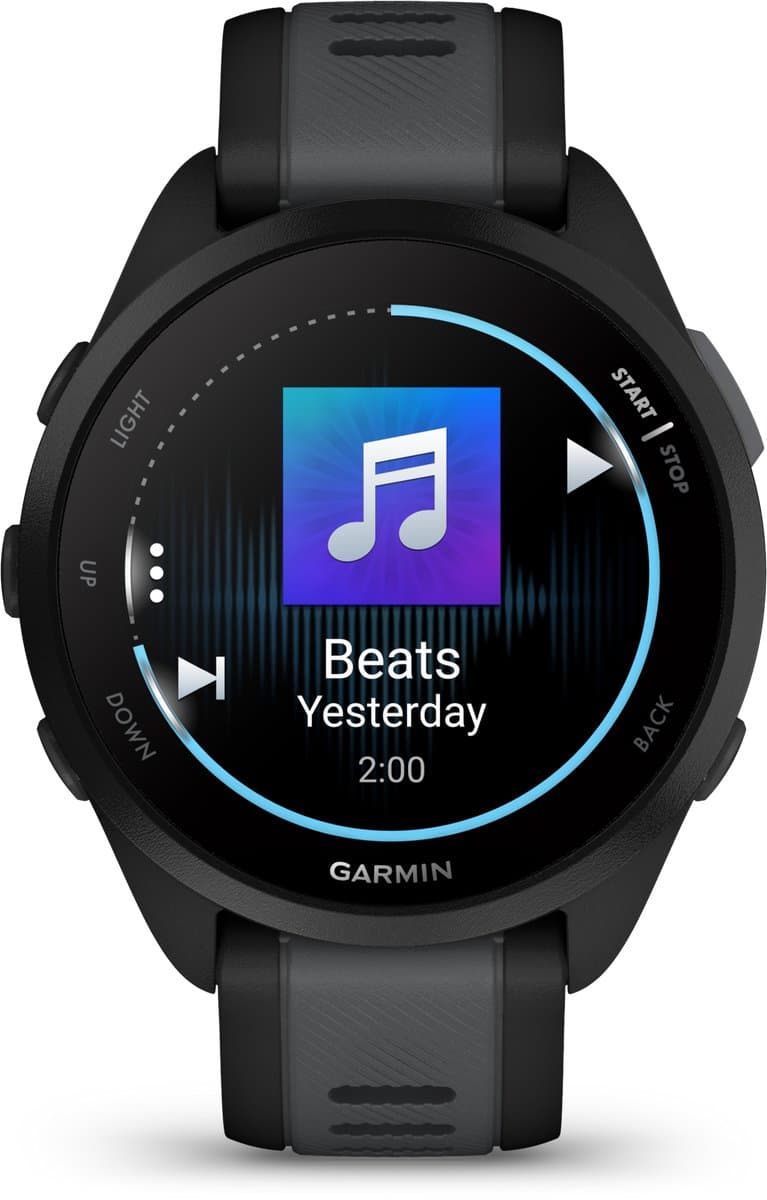 Garmin Forerunner 165 Music - Hardloophorloge - 43 mm - Black-Slate Grey thumbnail 2