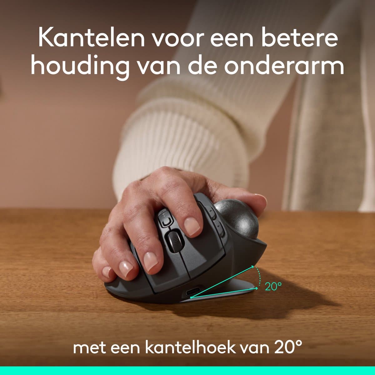 Logitech MX Ergo S - Draadloze Muis - Ergonomisch - Bluetooth - Graphite thumbnail 4