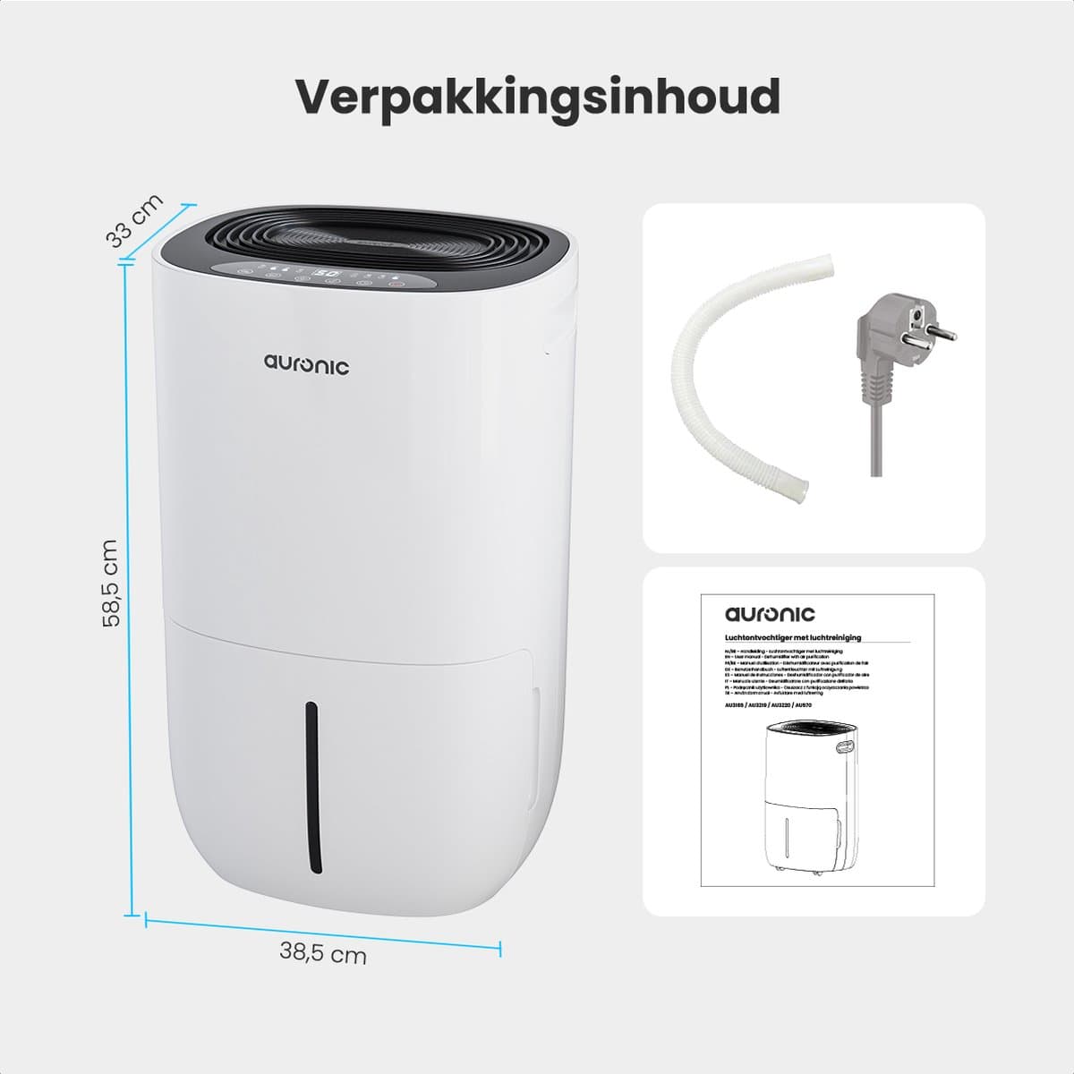 Auronic Luchtontvochtiger en Luchtreiniger - Pro Plus Series - Ontvochtigt 25L per dag in Huis - 5L Waterreservoir - Slaapkamer en Woonkamer - Was-droog functie - Vochtopnemer voor in Huis - Dehumidifier - Wit thumbnail 7