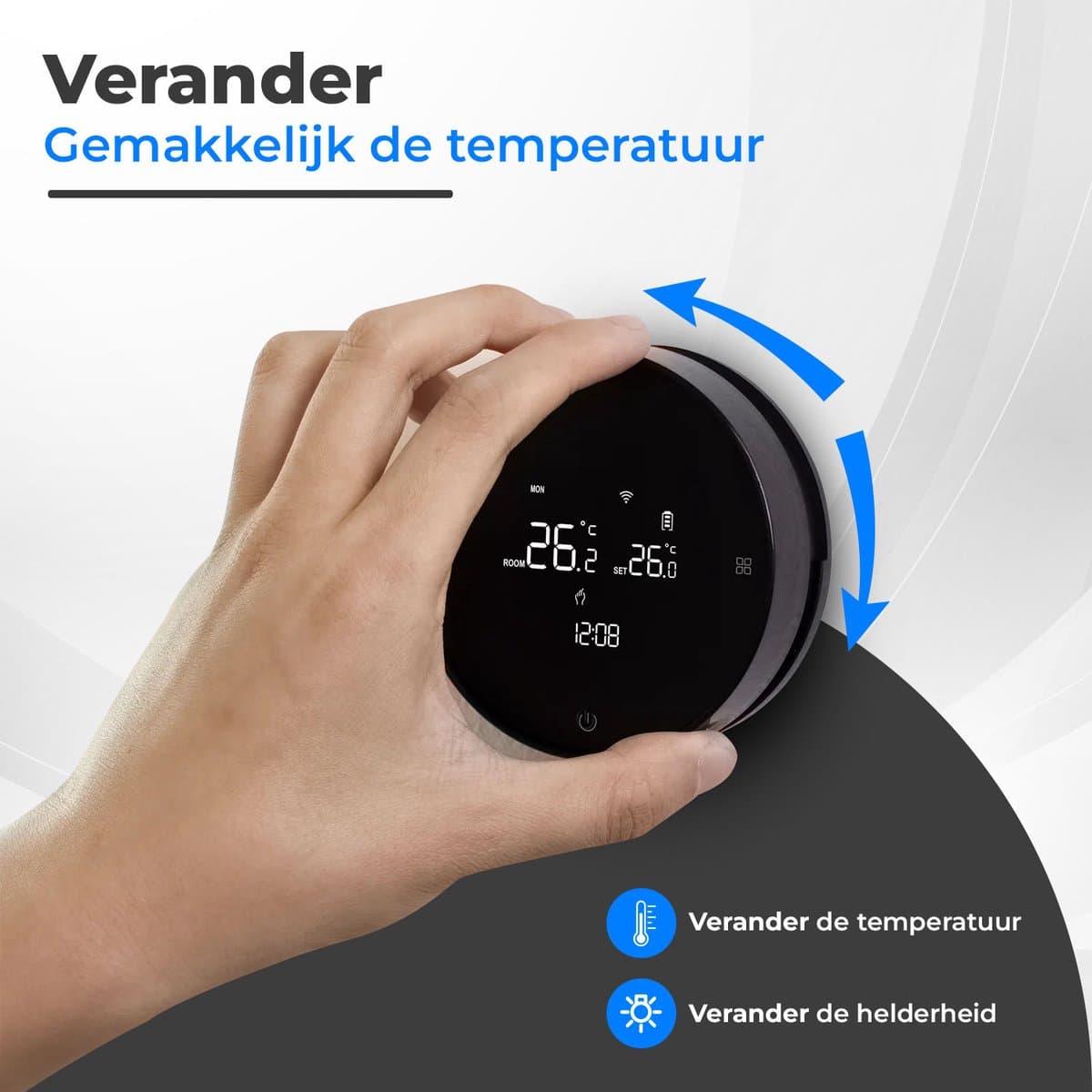 Nince Thermostaat CV ketel - Slimme Thermostaat Voor CV - Digitaal - Handmatig Programmeerbaar - Incl RF module thumbnail 2