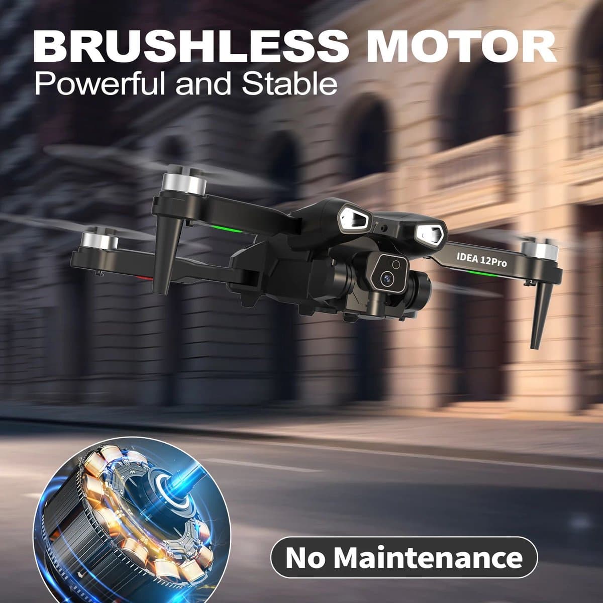 LeeuwenChoice® IDEA 12 Pro Camera Drone - Opvouwbaar - 1080P HD Camera - Met LCD-scherm - Quadcopter - Voor Beginners - Met Afstandbediening - Wifi - FPV - Met 2 Batterijen thumbnail 5