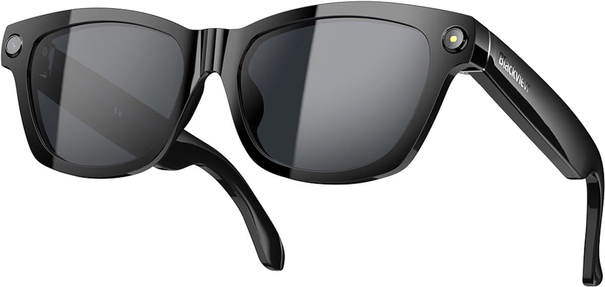 Blackview BV100 Smart Glasses - Slimme bril met camera - Spraakgestuurde AI-assistent - Bluetooth-bellen, vertaling, objectherkenning - BT 5.4 - 32GB - 220 mAh - Zwart