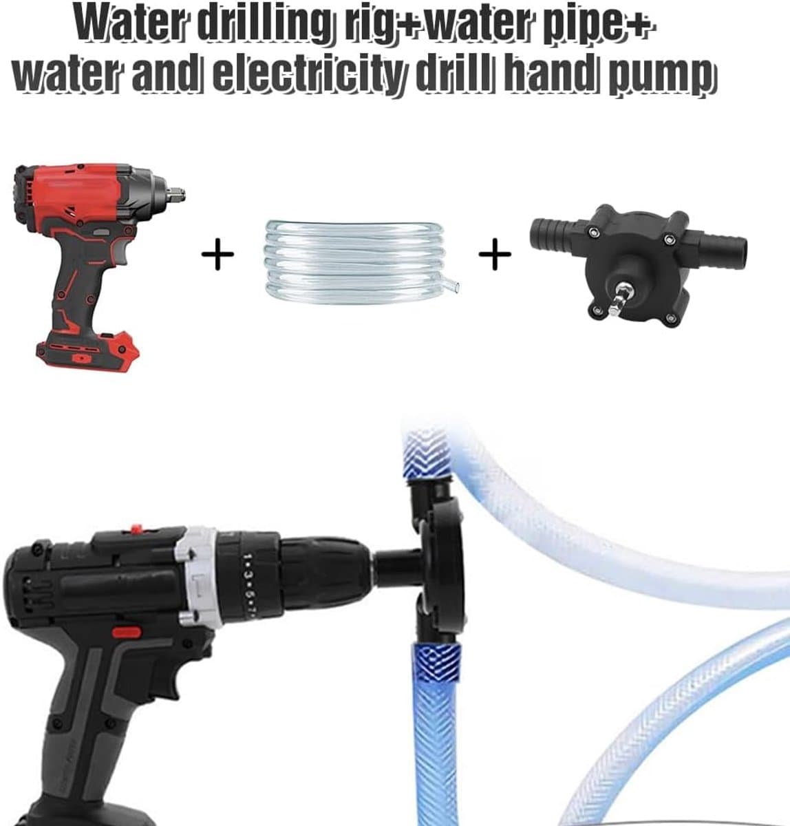 Waterpomp - Draagbare Elektrische Boorpomp - Kleine waterpomp - Voorzetpomp - Boormachine voor vloeistof - Boormachinepomp - Gedreven Door Boormachine - Vloeistoffen Verpompen - Tuin Buitengereedschap - Zwart thumbnail 7