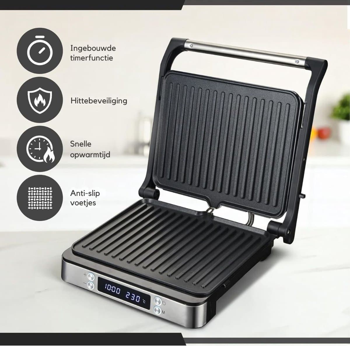 MRKK® Tosti Apparaat - Panini Grill - Contactgrill thumbnail 4