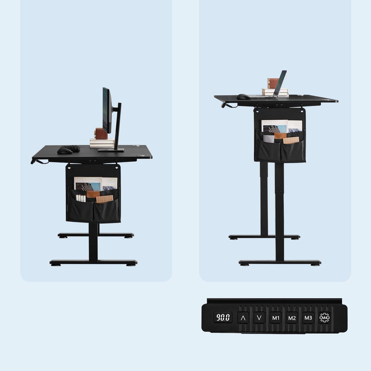 SONGMICS - Zit Sta Bureau - Elektrisch - 180 x 80 cm - Met Geheugenfunctie en USB-C Poort thumbnail 6