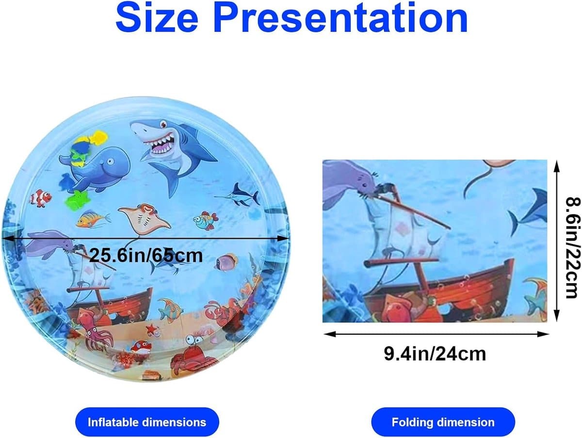 Waterspeelmat – Watermat – Speelkleed – Opblaasbaar – Waterspeelgoed Baby - Kraamcadeau - zomermat - Interactieve Speelmat - Watermat voor Peuters, Katten en Kleine Honden - met gratis luchtpomp thumbnail 7