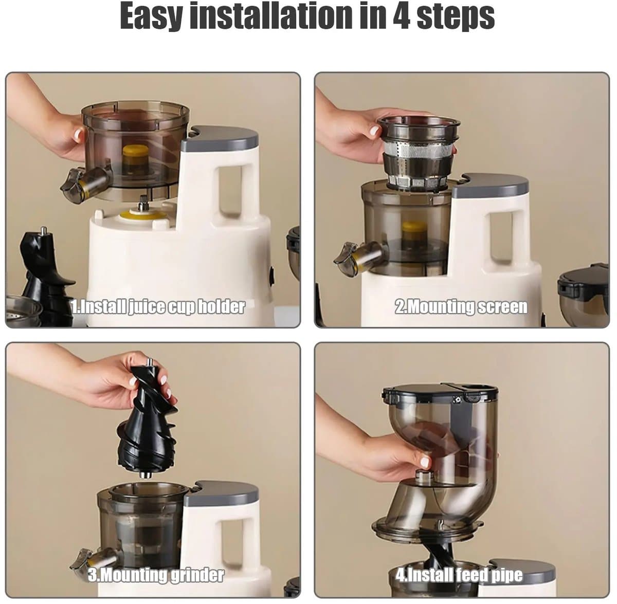 Weelora Slow Juicer - Juicer - Slowjuicer - Sapcentrifuge - Sapcentrifuges Groenten En Fruit - 300W - Pulpscheiding - Hoge Sapopbrengst - Gemakkelijk Schoon Te Maken - Kleur Wit thumbnail 2