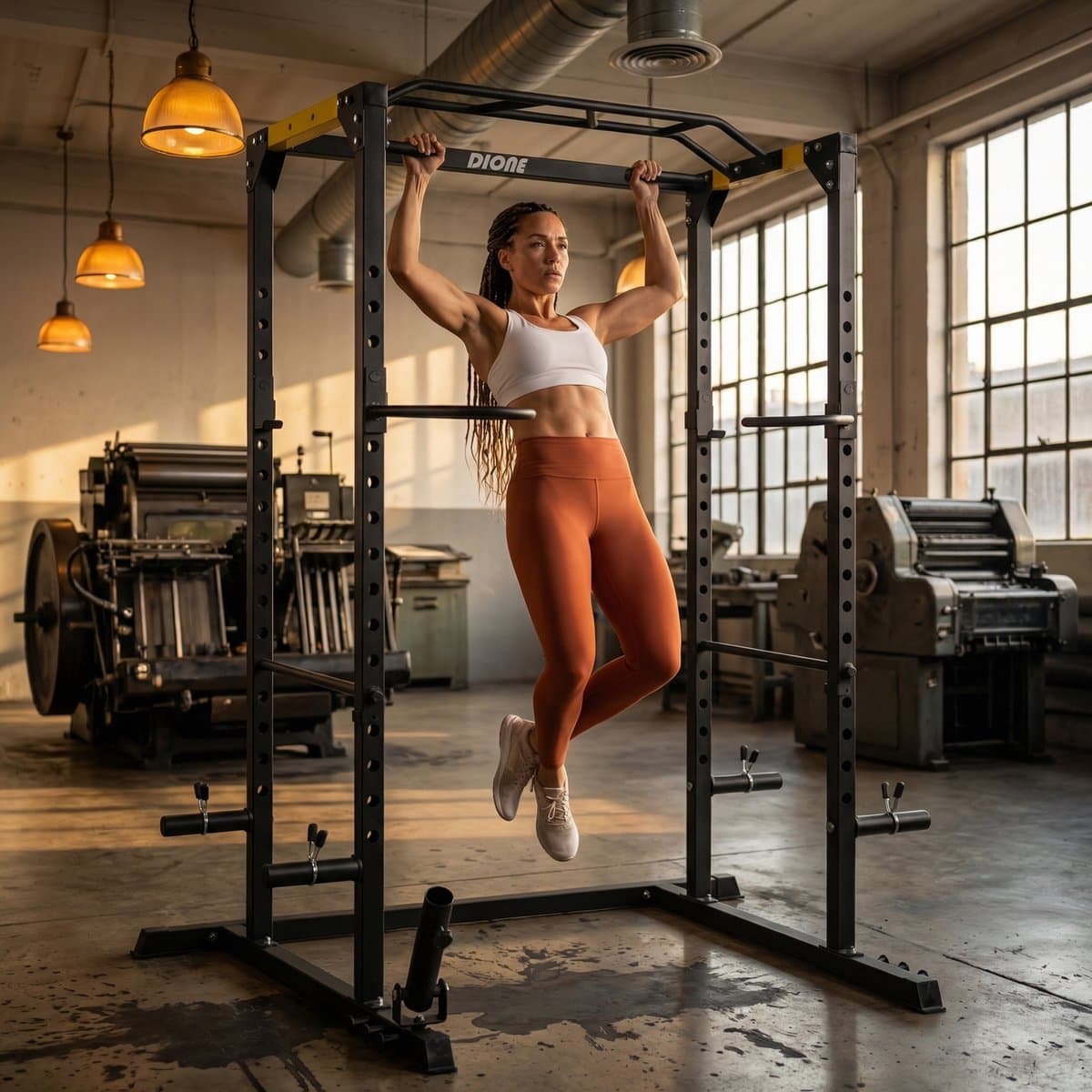 DIONE Squat Rack - Power Rack - Krachtstation - Met optrekstang - 50 x 50 thumbnail 5
