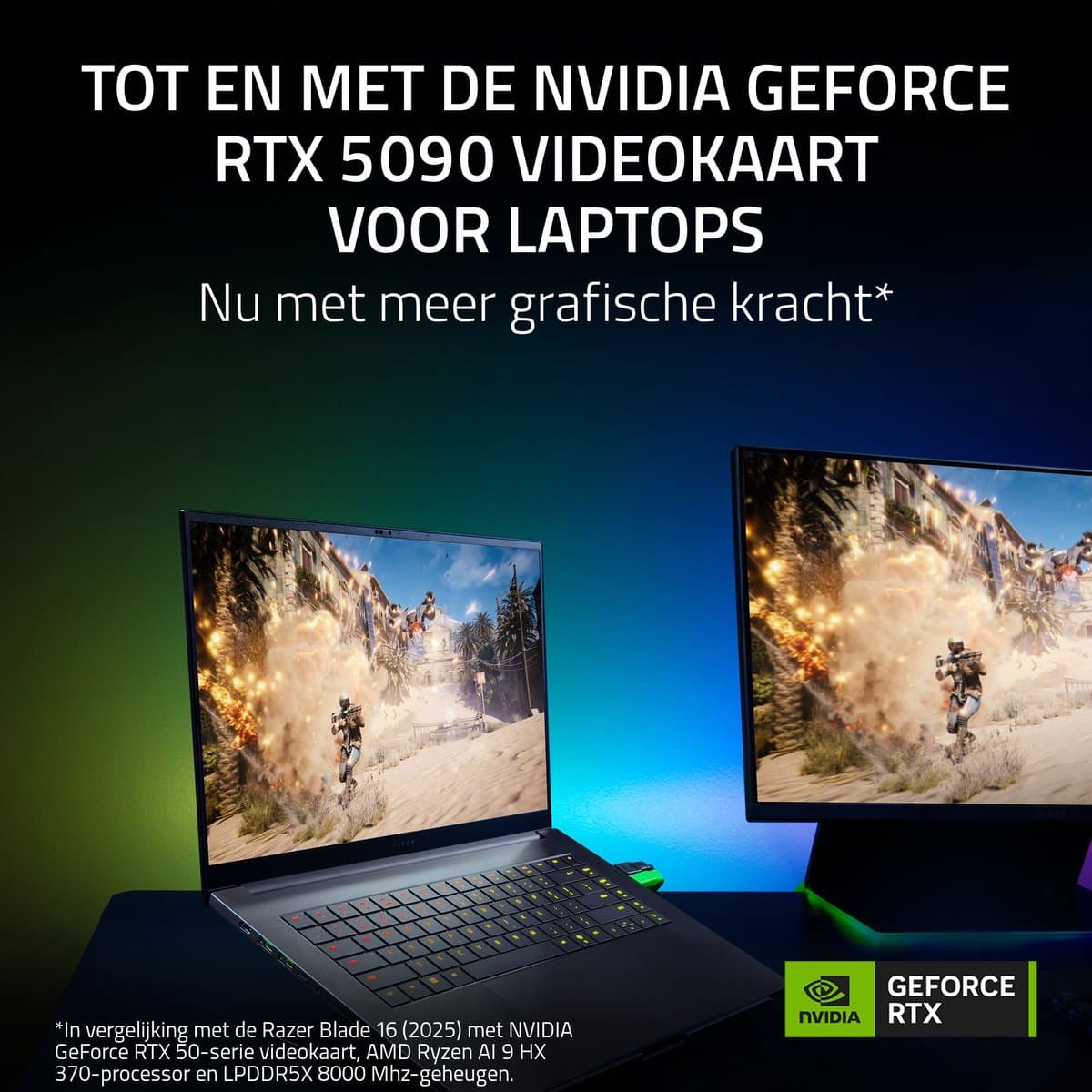 Razer Blade 16 Gaming Laptop - 16" QHD+ 240Hz OLED - Intel Ultra 9 - 64GB RAM - RTX 5090 - 2TB - QWERTY thumbnail 2