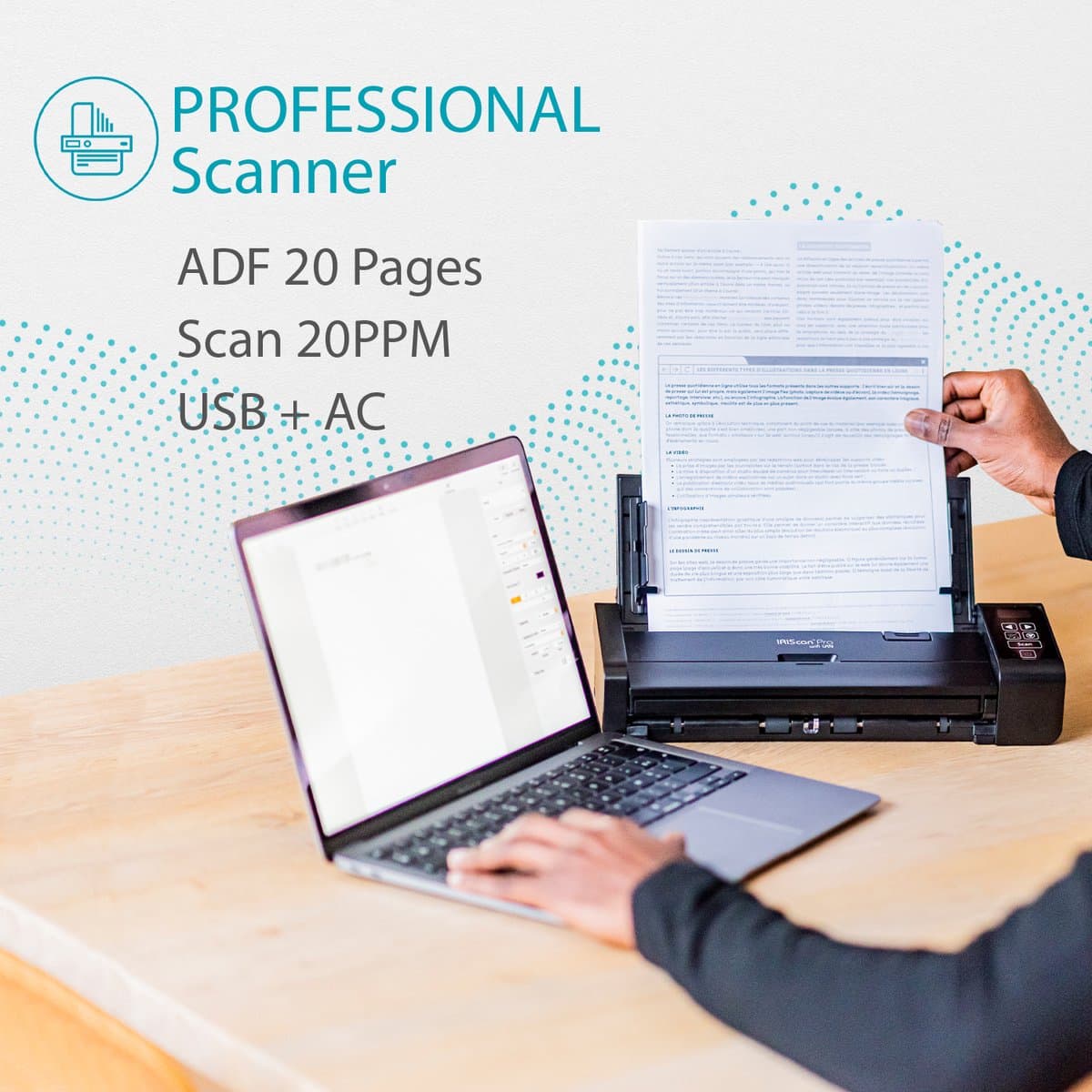 IRIScan Pro Scanner documentenscanner A4 20PPM ADF20 Duplex -v5: + Readiris PDF Gratis Win only thumbnail 6