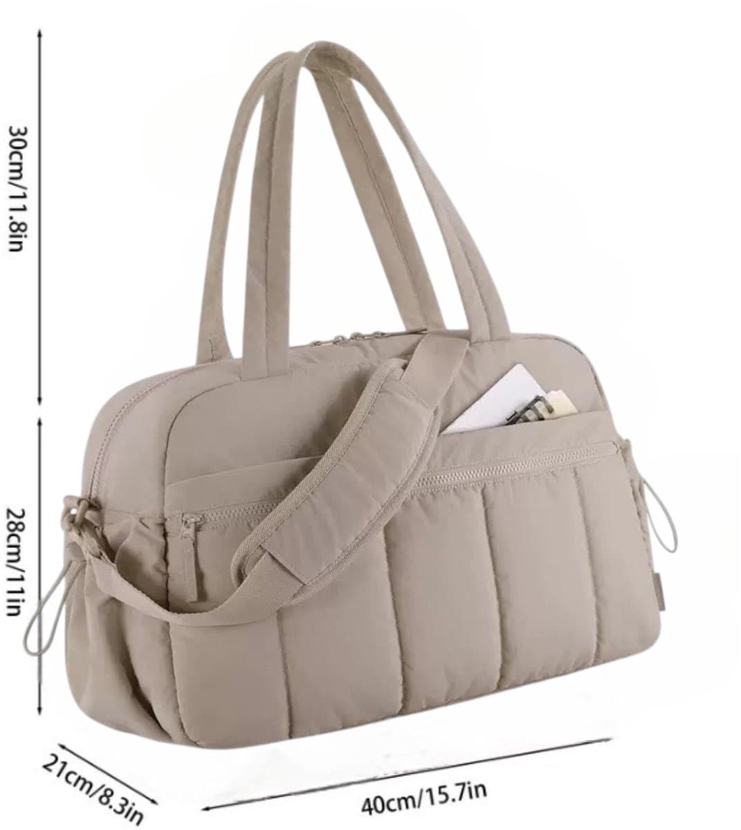 1 stuk - Sporttassen - Sporttas - waterdichte gymtas - unisex - 40*21*30cm - Kameel - Fitness Tas - Weekendtas Dames - Sport Tas - Kleine Sporttas - Reistas - Compact en lichtgewicht - waterdicht thumbnail 2