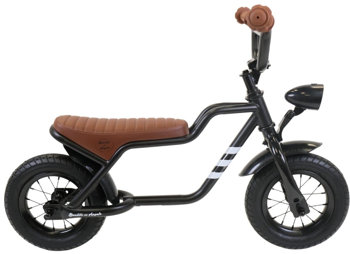 Bandits & Angels Loopfiets Fatbike Zwart vanaf 2 Jaar voor Jongens en Meisjes - Unieke Loopfiets - Metaal - Zwarte Loop Fiets - Met Werkende Koplamp thumbnail 6