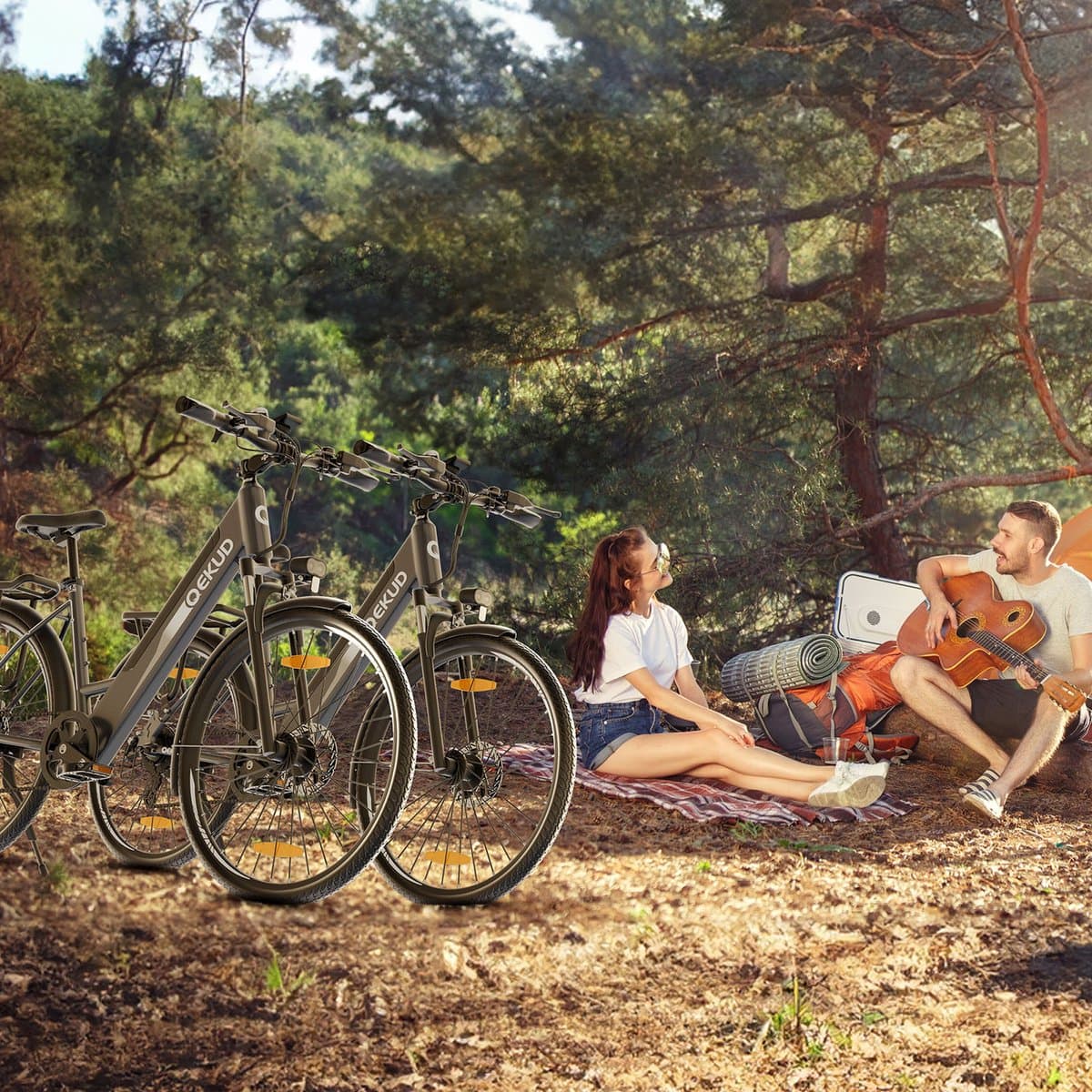 Qekud Elektrische Fiets - E-bike - 26 inch - 250W Motor -36V 13Ah Accu - 100km - 7 Versnellingen - met app - grijs thumbnail 8