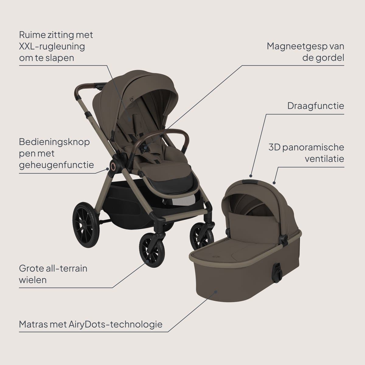Lionelo Layla 3-in-1: Reiswieg, buggy en i-Size autostoel thumbnail 3