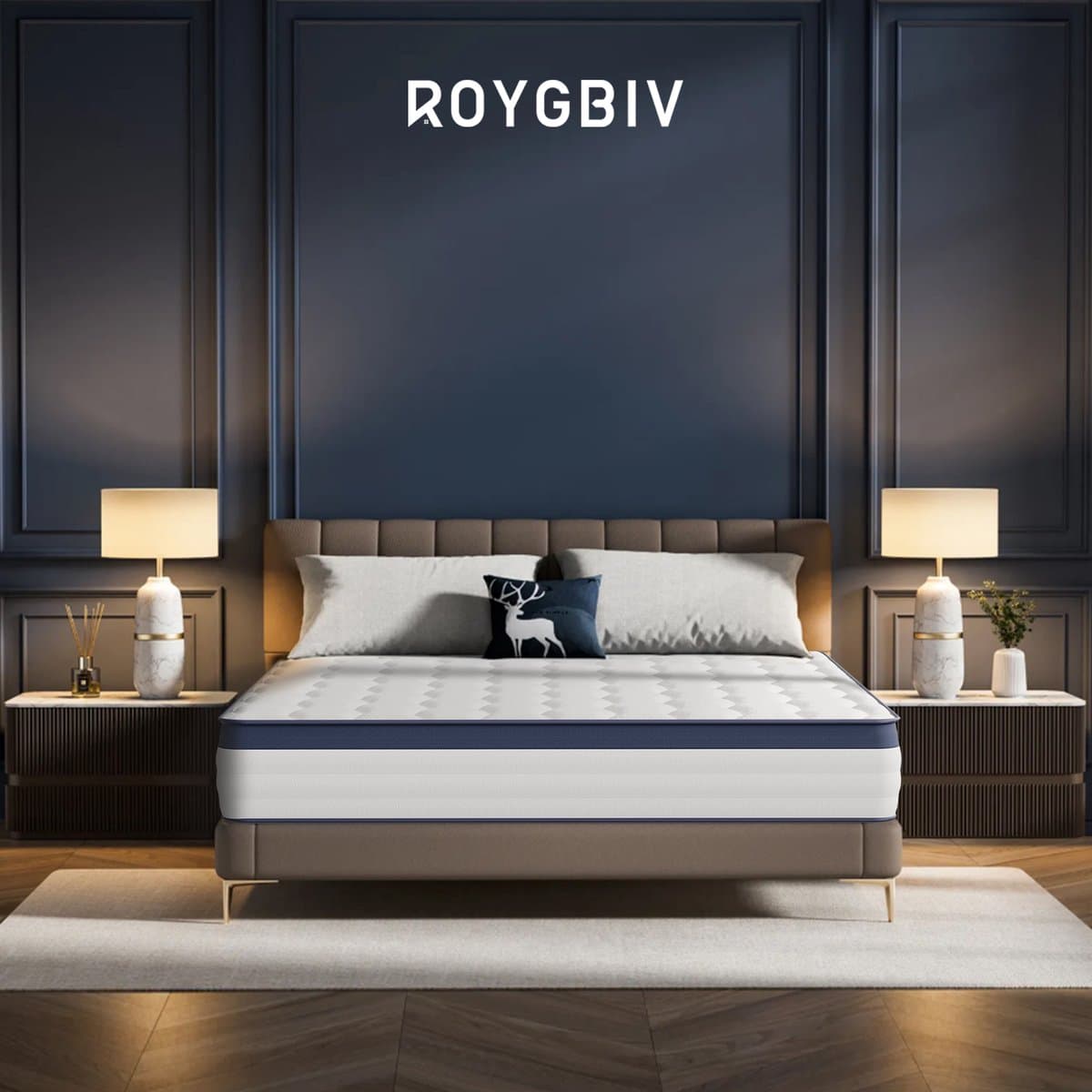 ROYGBIV Matras 160x200 – 25 cm Pocketveringmatras – 7 Zones – Orthopedisch – HR Koudschuim – OEKO-TEX Gecertificeerd – Medium - BruinHardheid thumbnail 6