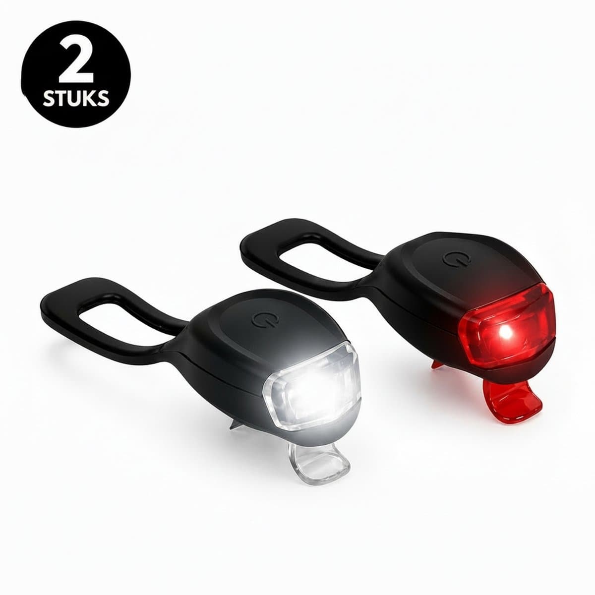 Fietsverlichting Set Voor & Achter – LED Fietslamp Batterij – Waterdicht – Inclusief 4x CR2032 – Sterke Fiets Lampen – Eenvoudige Montage - afbeelding 1