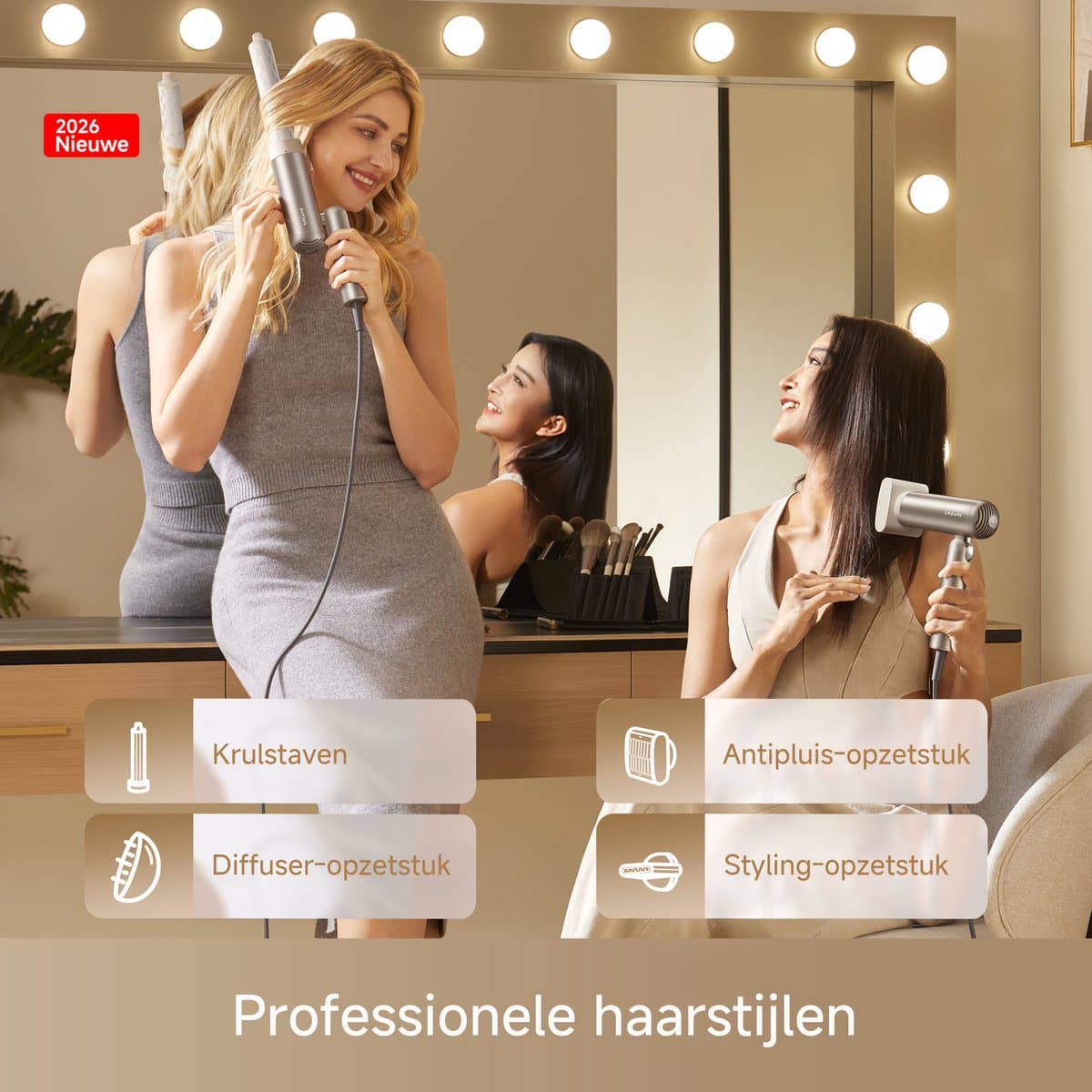 Dreame Pocket Pro - Goud - Professionele Haardroger 110.000 TPM - Snel drogen - Stil - Lichtgewicht - Alle haartypen - Negatieve Ionen - Compact - - 2026 version thumbnail 3