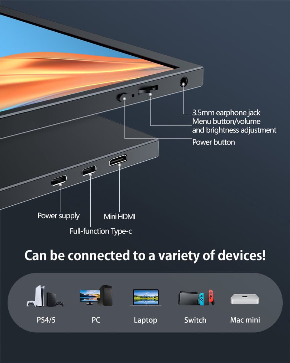 UPERFECT J10 10" draagbare monitor: 3:2 IPS, 400 nits thumbnail 4