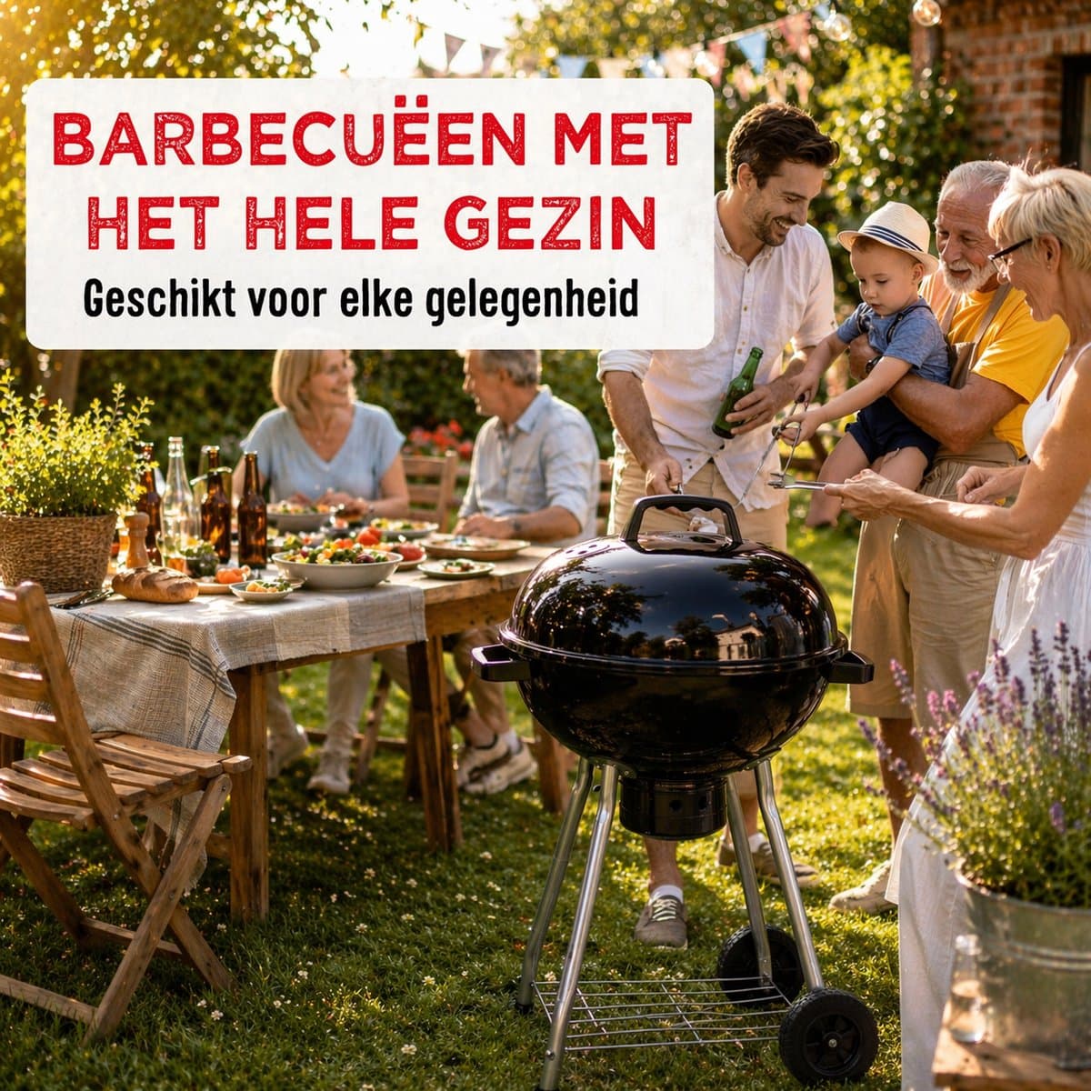 BBQ Collection Barbecue met Deksel - BBQ Houtskool met Asopvangbak - Barbeque Grill - Ø 45 cm thumbnail 3