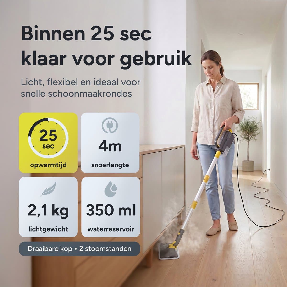 R2 Essentials 12-in-1 Stoomreiniger – Steam Cleaner – Handstoomreiniger – Handstomer – Vlekkenreiniger – Chemievrije Dieptereiniging voor Badkamer, Keuken, Voegen, Tegels, Bank, Tapijt, Auto & Kleding thumbnail 7