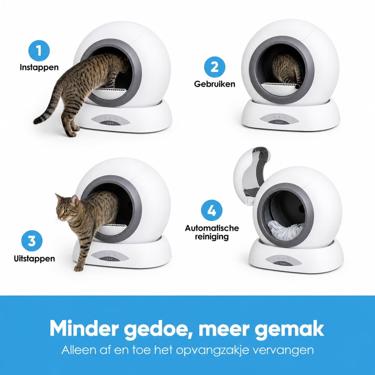 Purloo Automatische Kattenbak 65L XXL - Zelfreinigend thumbnail 6