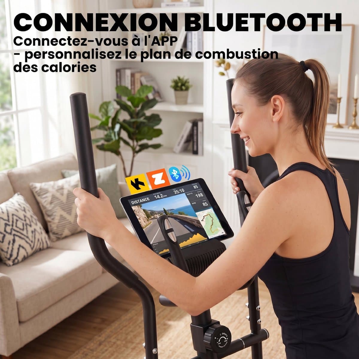 SPORTNOW Crosstrainer - Staal, Kunststof - 100 x 52 x 153 cm - Grijs thumbnail 8