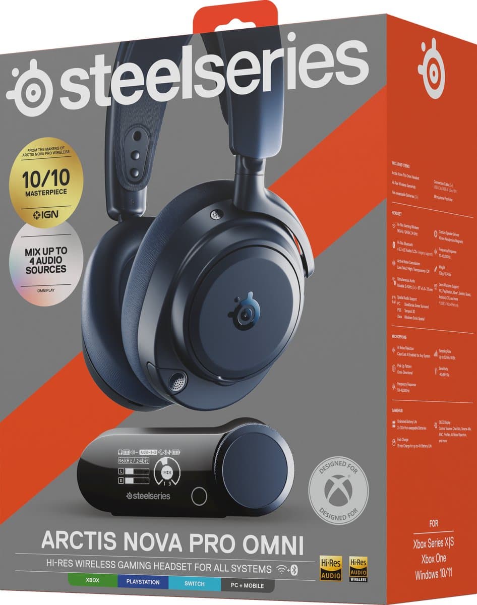 SteelSeries - Arctis Nova Pro Omni - Hi-Res Wireless Certified Gaming Headset - PC, PlayStation, Xbox & Switch - Midnight Blue thumbnail 7