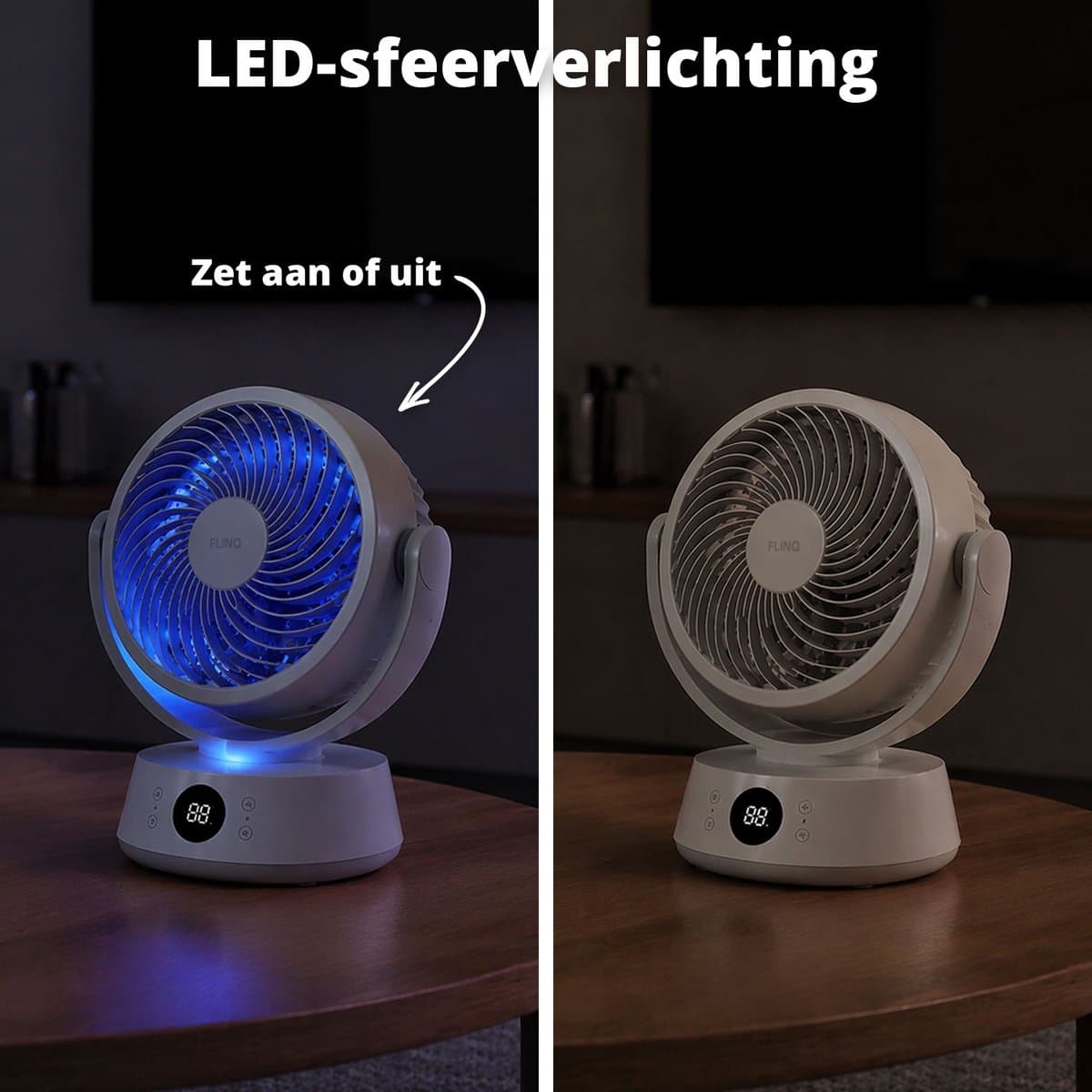 FlinQ AirGlobe Tafelventilator - Automatische oscillatie - Ventilator voor Bureau of Tafel - Roteerbaar - Kleine Ventilator - Fan met Aanpasbare Snelheden - Fluisterstil - Wit thumbnail 6