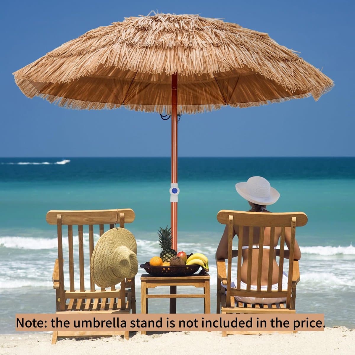 KOMFOTTEU Hawaï parasol - stroparasol van PP - stokparasol - kantelbaar 0-40° - met draagtas - voor tuin, terras en balkon - 155 x 194 cm thumbnail 3