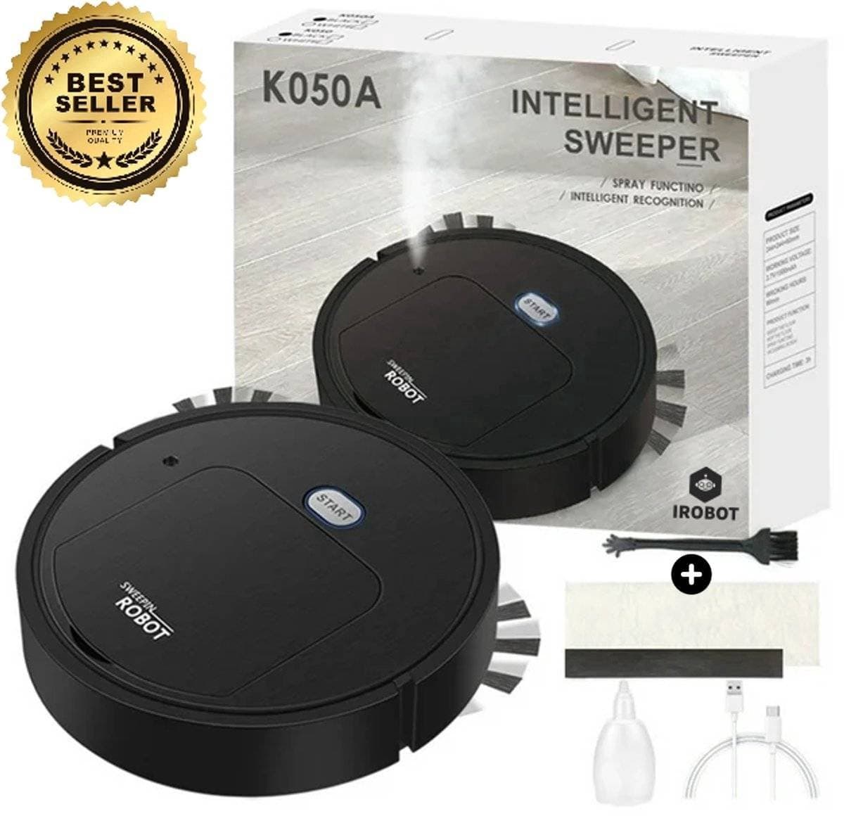 iRobot®- Ai Clean Start Robotstofzuiger - Robotstofzuiger met Dweilfunctie - Robot Stofzuiger - Robot Stofzuiger met UV-Reiniging – Slimme Mini Robotstofzuiger – Stil (55dB) – Automatisch Schoonmaken – Oplaadbaar – Voor Harde Vloeren & Tapijt - afbeelding 1