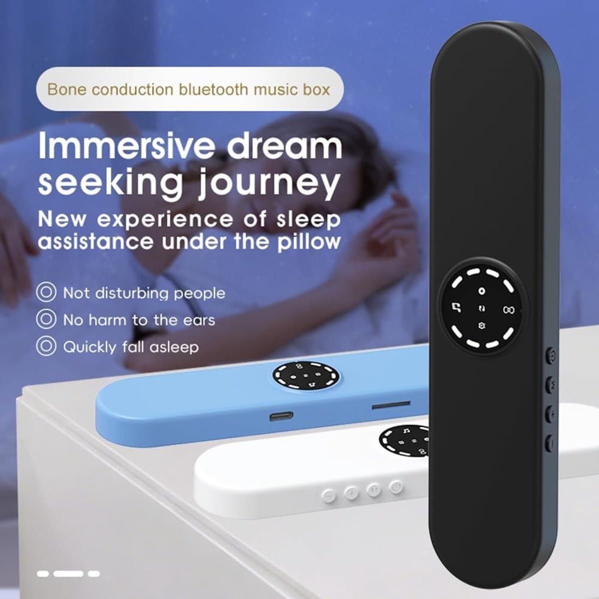 Draadloze stereo soundbar met botgeleiding, Bluetooth 5.4 en 36 slaapgeluiden