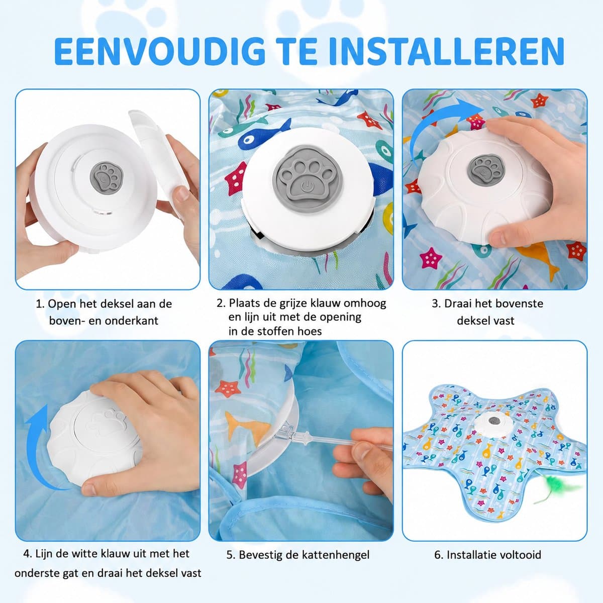 Interactief Kattenspeelgoed - Verstoppertje Katten Speelgoed - kattenspeeltjes - Katten speelgoed - Oplaadbaar met Sensor en 3 Verenstokjes thumbnail 2