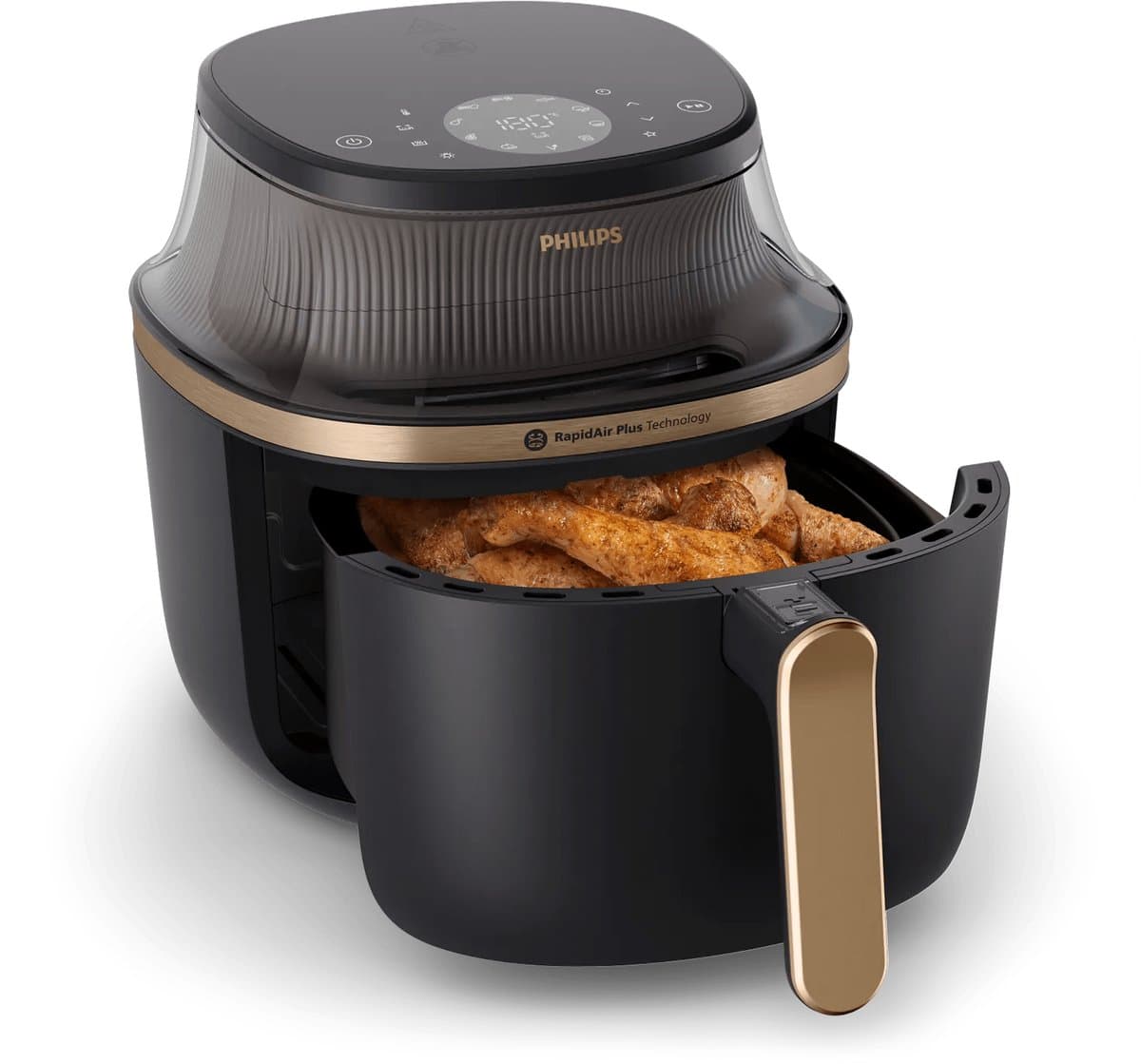 Philips 3000 Series Airfryer - NA332/00 - Kijkvenster - RapidAir Plus - 6.2L - Tot 5 Personen - Zwart thumbnail 4