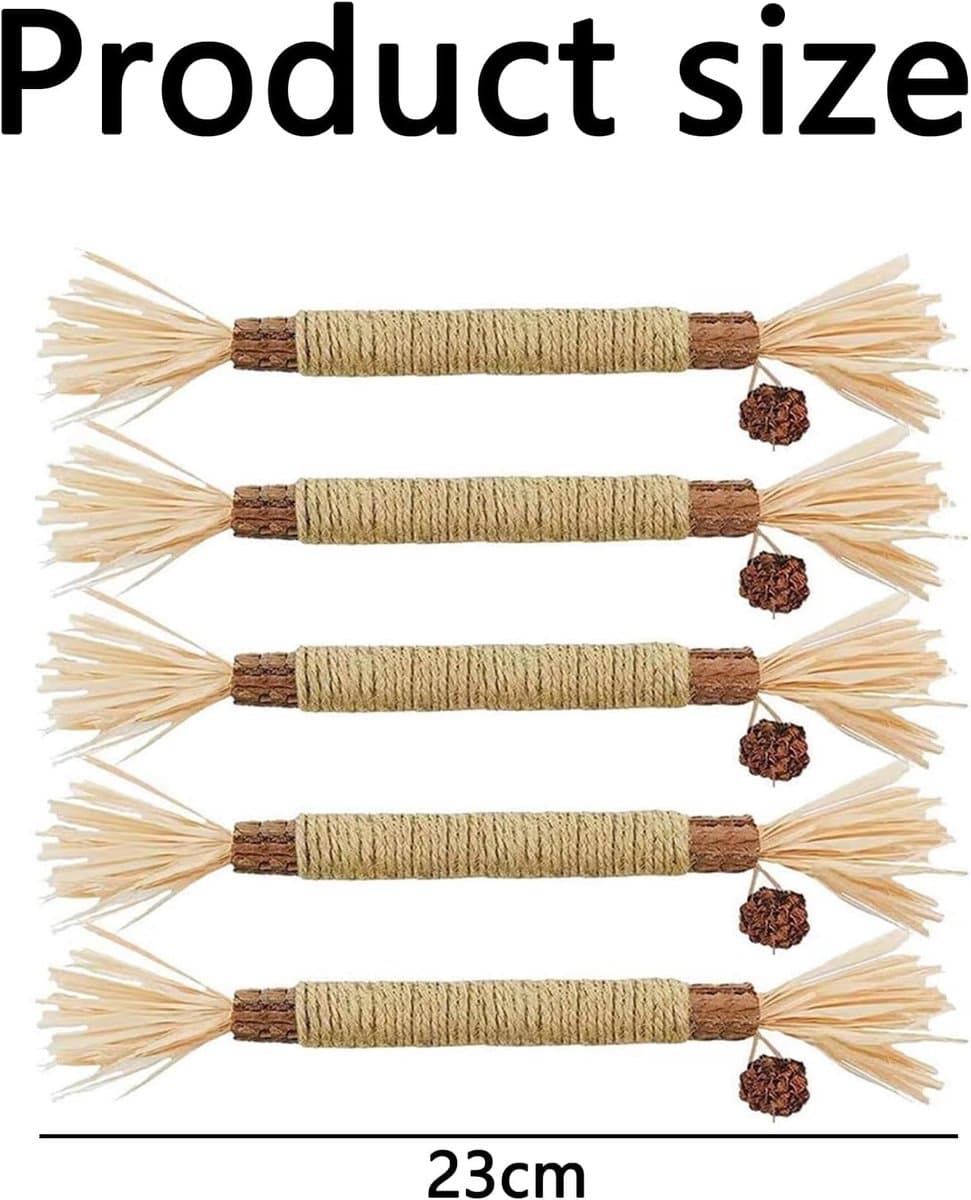 Kauwsticks Kattenspeelgoed - 6 stuks Matatabi Stokjes voor Katten - Natuurlijke Matatabi Catnip Sticks Kitten Tandjesspeeltje - Kat Tanden Reiniging Kauwbare Catnip Speelgoedsticks - voor Binnen Kittens thumbnail 7