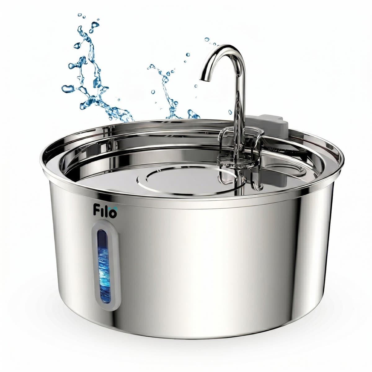 Filo Fluisterstille RVS Drinkfontein Kat & Hond 3.2L + 2 Filters & Schoonmaakstaafje - Waterfontein Kat - Kattenfontein - Fontein - Waterbak - Waterfontijn Katten - Drinkfontijn - Honden thumbnail 7