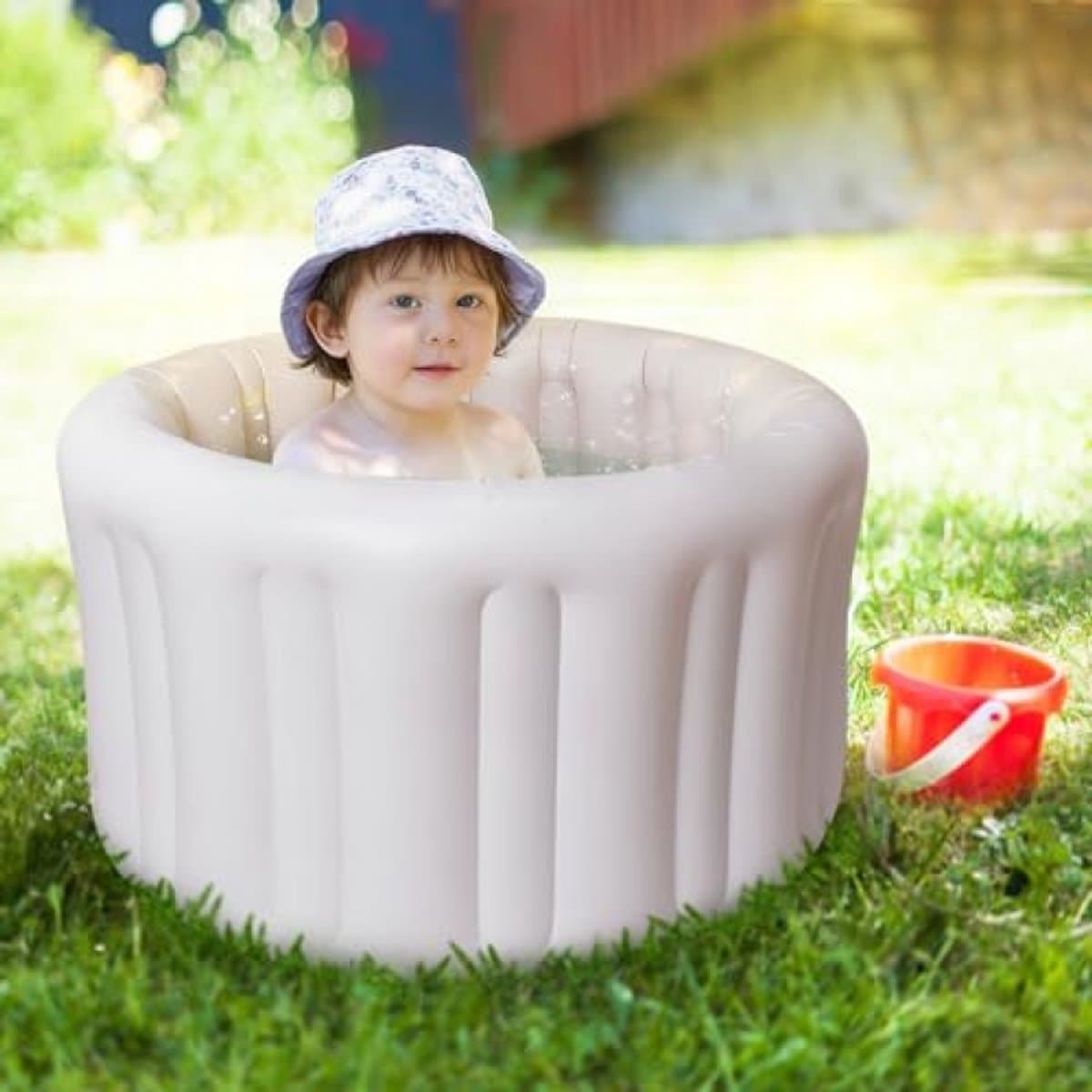 Opblaasbare babybadkuip - PromoHome draagbaar peuterbad antislip dik kussen 6-24 maanden thumbnail 8