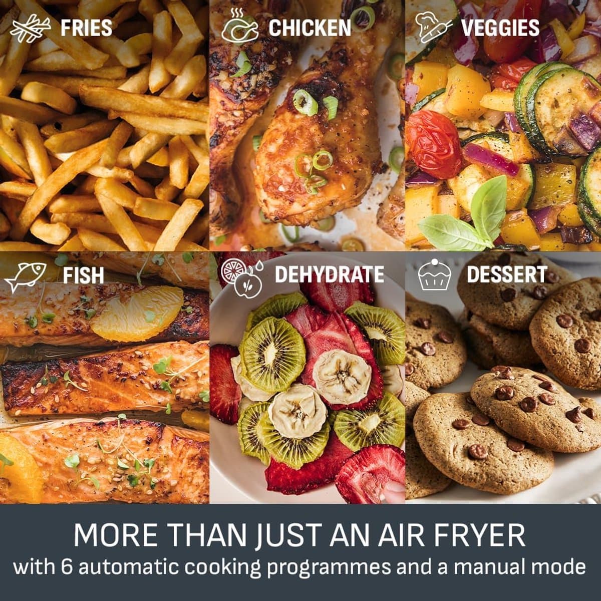 Tefal Easy Fry Double Zone Digital Air Fryer, 2 Drawers, 8.3 L, 8-in-1, Air Frying, Extra Crunchy, Roasting, Baking, Warming, Dehydrating, 6 Servings, Non-Stick Coating, Baskets Suitable for thumbnail 3