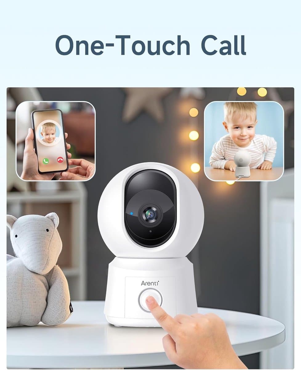 ARENTI Baby Monitor with 2 Camera and App with 5 Inch Screen, 1080P PTZ Video Baby Monitor with Camera, One-Touch Call, Temperature Sensor, Lullaby, Night Vision, 2-Way Audio, VoX Mode, Automatic thumbnail 3
