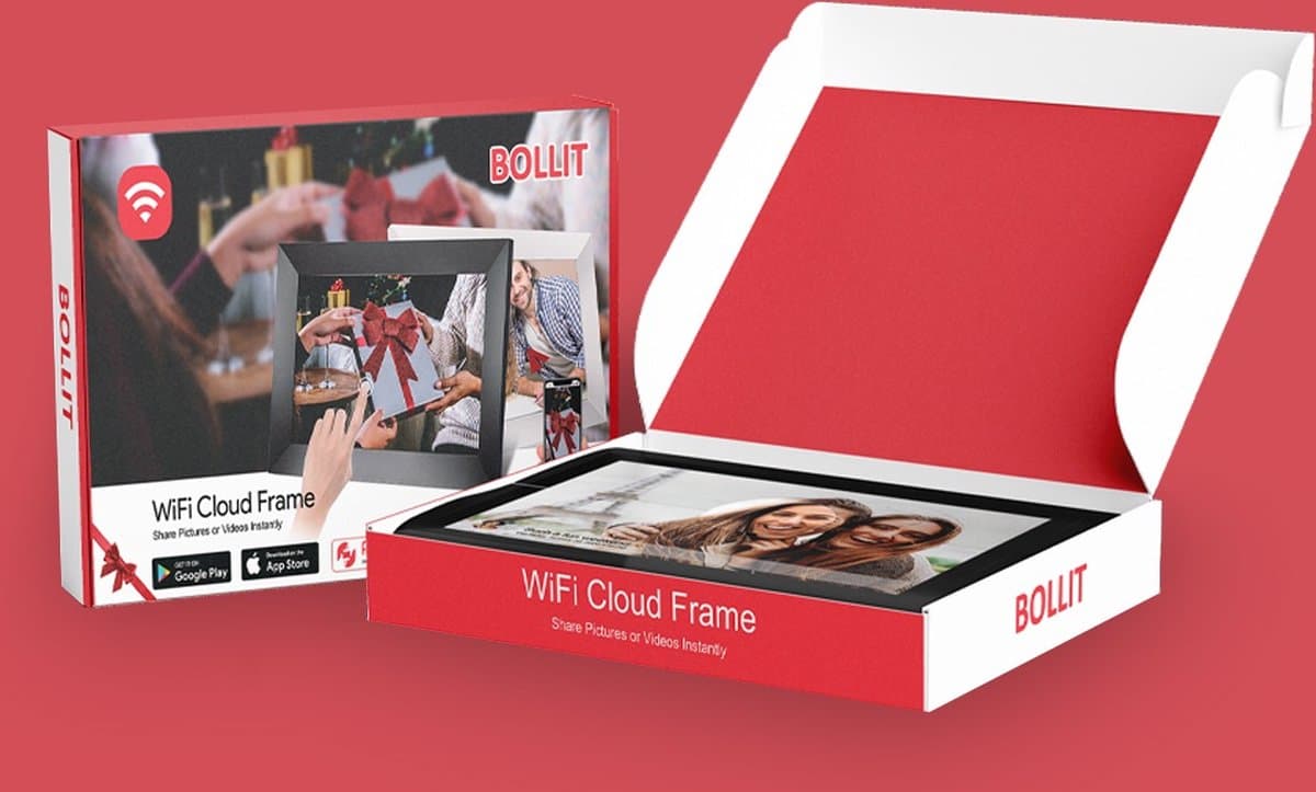 Digitale fotolijst met WiFi en Frameo App - 7 inch IPS Display - Fotokader met Touchscreen - 32GB - Wit - Frameo digitale fotolijst - digitale fotokader - digitaal fotolijstje thumbnail 4