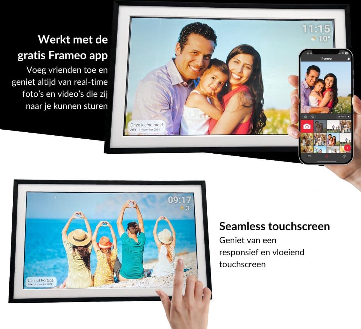 UMBRION digitale fotolijst - frameo - digitale fotolijst met wifi - digitaal fotolijstje - 15.6 inch - 32 GB - frameo digitale fotolijst - digitale fotokader - digitale fotolijsten thumbnail 2