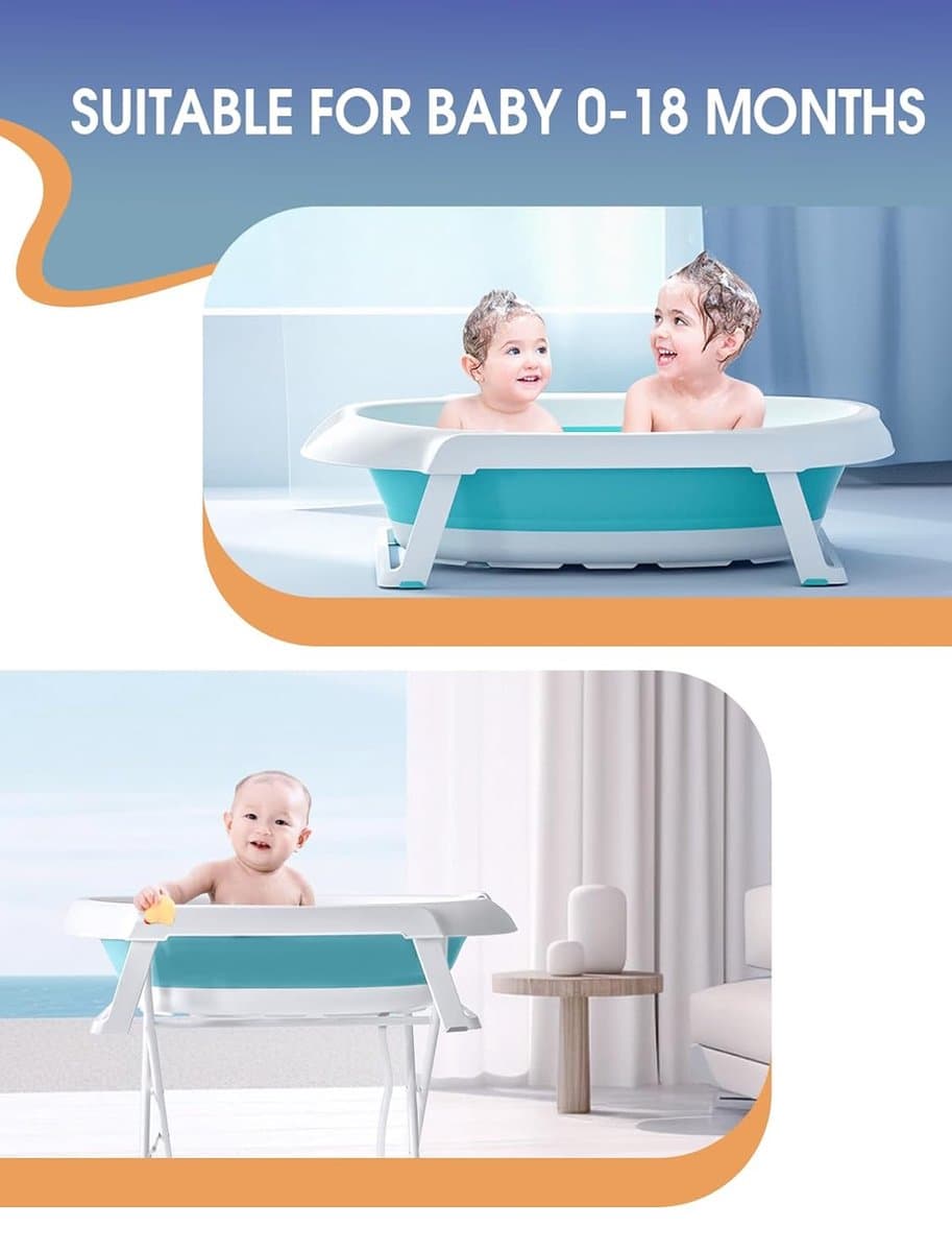 Goodivery ® Opvouwbare Babybadkuip met Staander en Inzetstuk voor Comfortabel Baden thumbnail 4