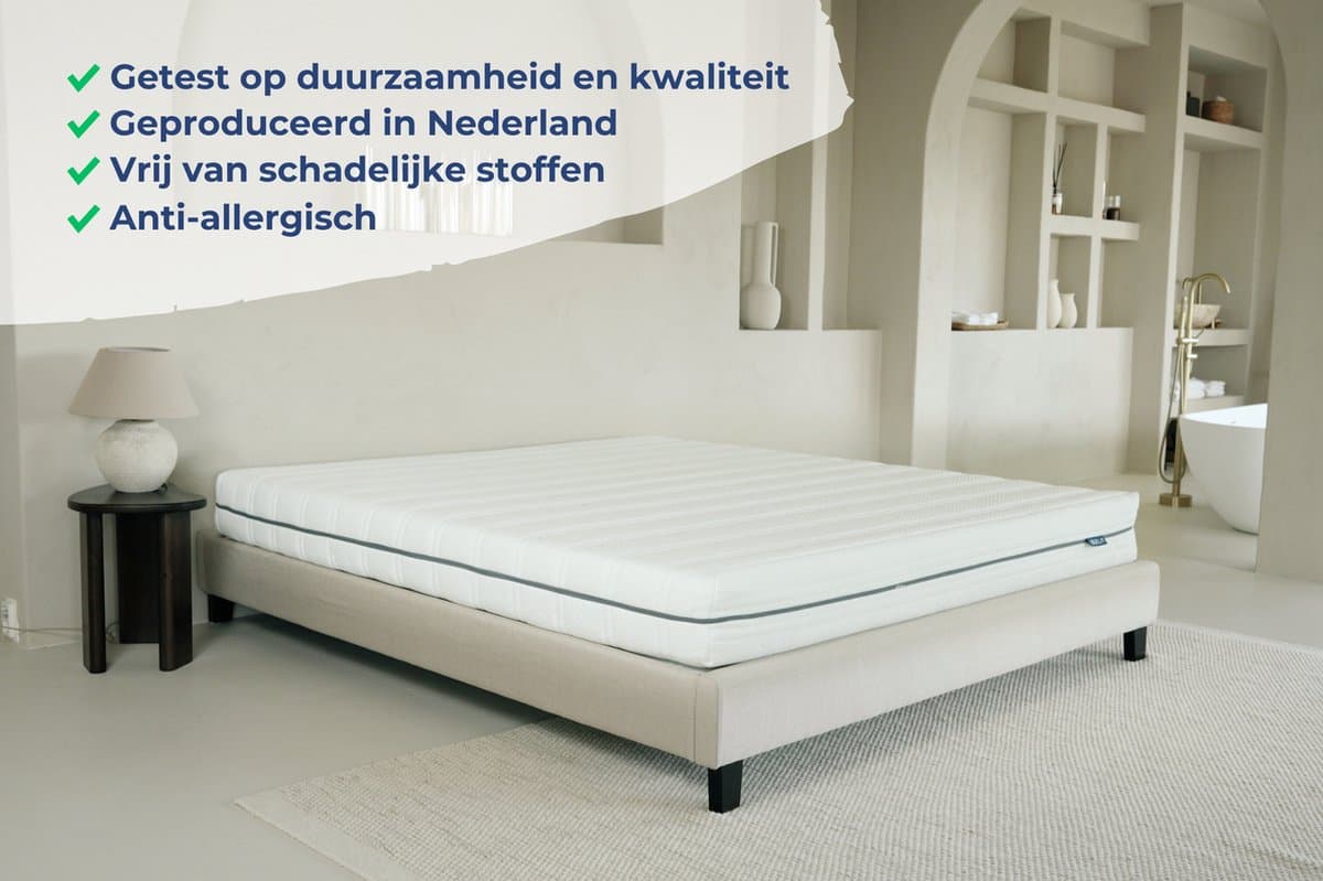 Akkon® Hybrid Matras 160x200 - 21 cm dik | Koudschuim HR45 - Afneembare tijk - Premium Comfort - Kwaliteitsmatras thumbnail 4