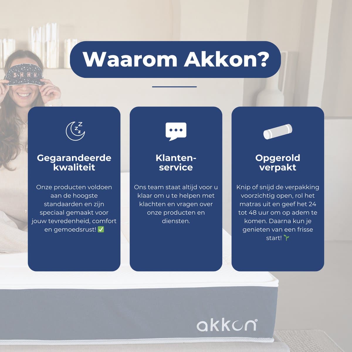 Akkon® Hybrid Matras 160x200 - 21 cm dik | Koudschuim HR45 - Afneembare tijk - Premium Comfort - Kwaliteitsmatras thumbnail 6