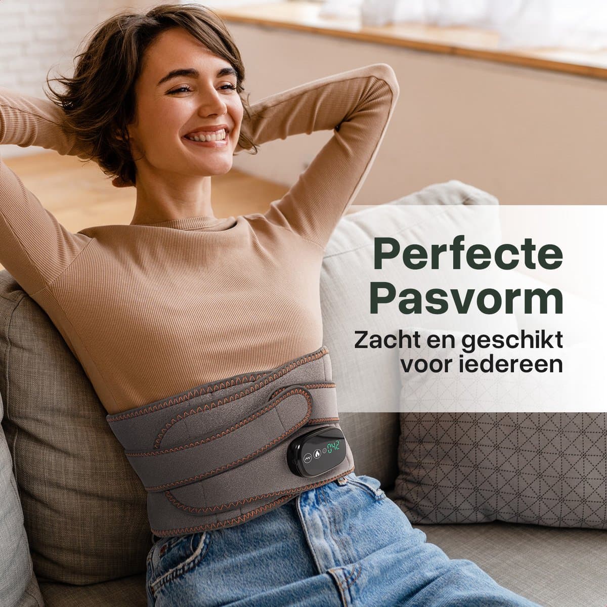 Jake Boss® Massageband Apparaat - Rugmassage met Infrarood Verwarmings Band - Rugband Onderrug - Warmteband Kussen voor Rug & Buik - Rugpijn Warmtegordel - Elektrisch Massagekussen - Warmte en Massage Apparaten thumbnail 5