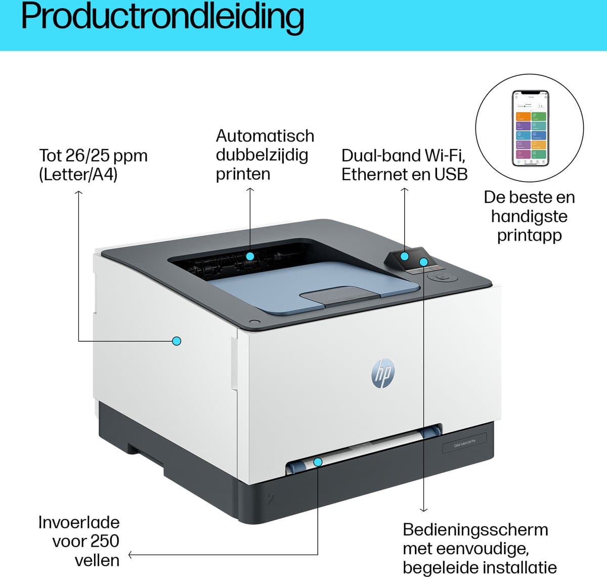 HP Color LaserJet Pro 3202dw - Kleuren Laserprinter thumbnail 8