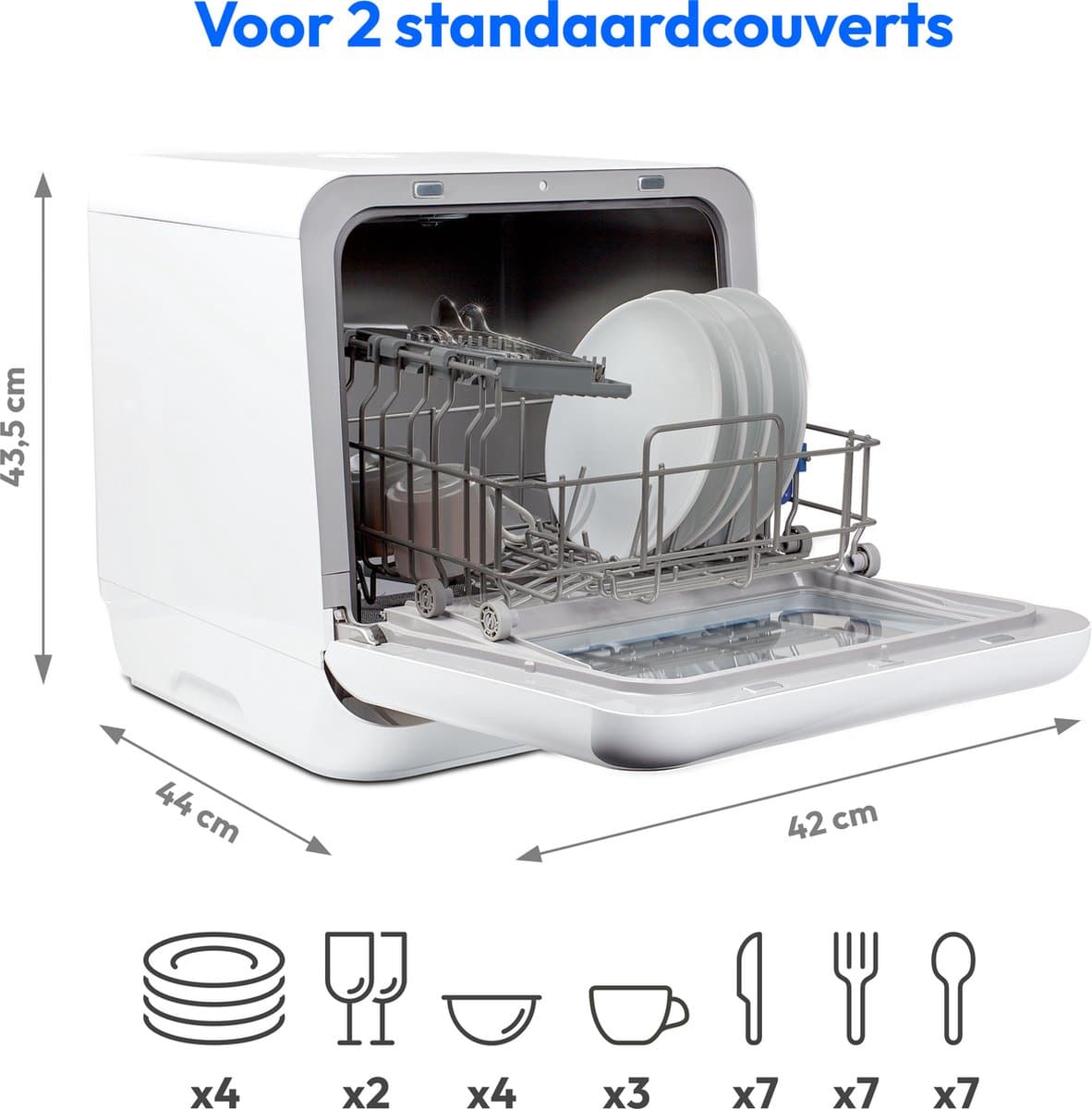 MEDION Mini vaatwasser DWT20 (tafelvaatwasser, 2 couverts, werkt met/zonder wateraansluiting, 6 programma’s, babyflessen, starttijdkeuze, vrijstaand), brons thumbnail 7