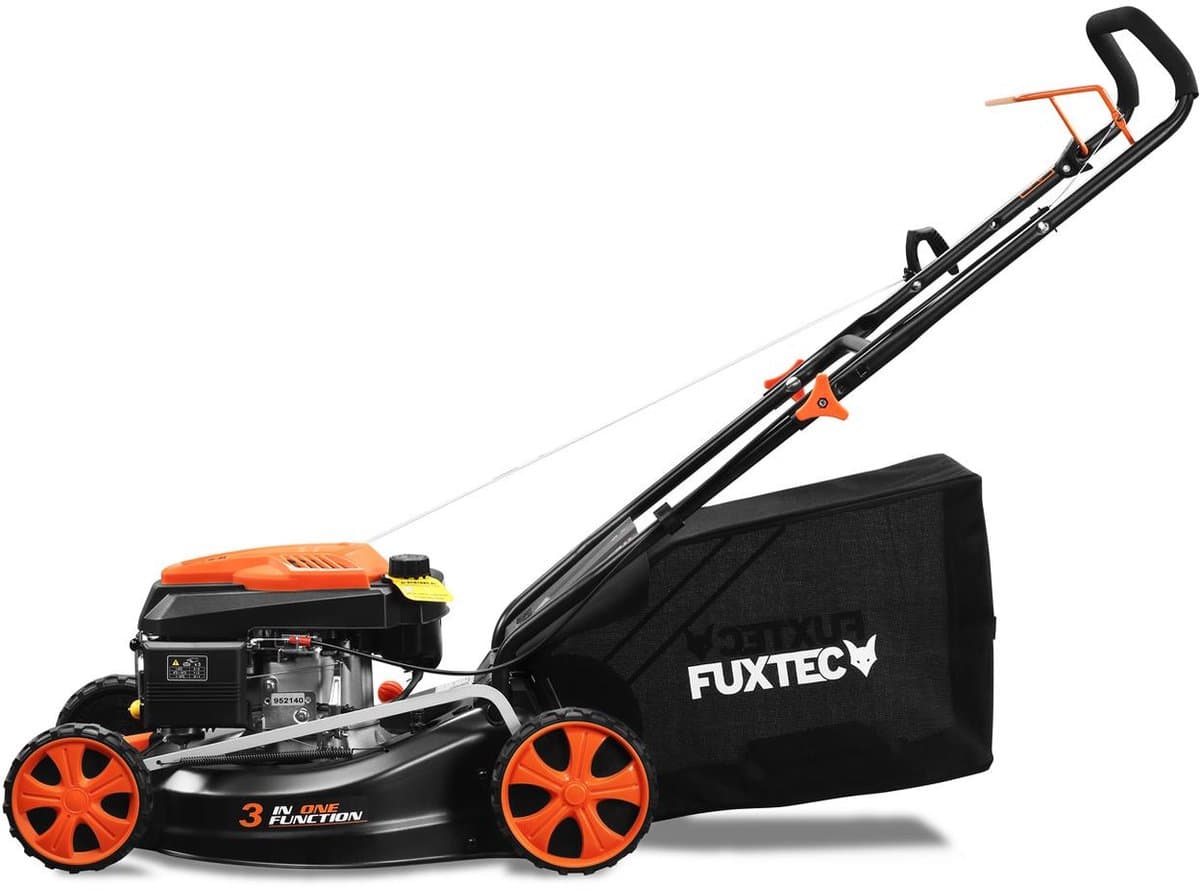 FUXTEC 3in1 Benzine Grasmaaier FX-RM4646ECO - 3,5pk / 2,6kW - 46cm Maaibreedte - 7-traps Maaihoogteverstelling - 4-Takt - Incl. 50L Grasvanger - Mulchfunctie & Reinigingsaansluiting thumbnail 3