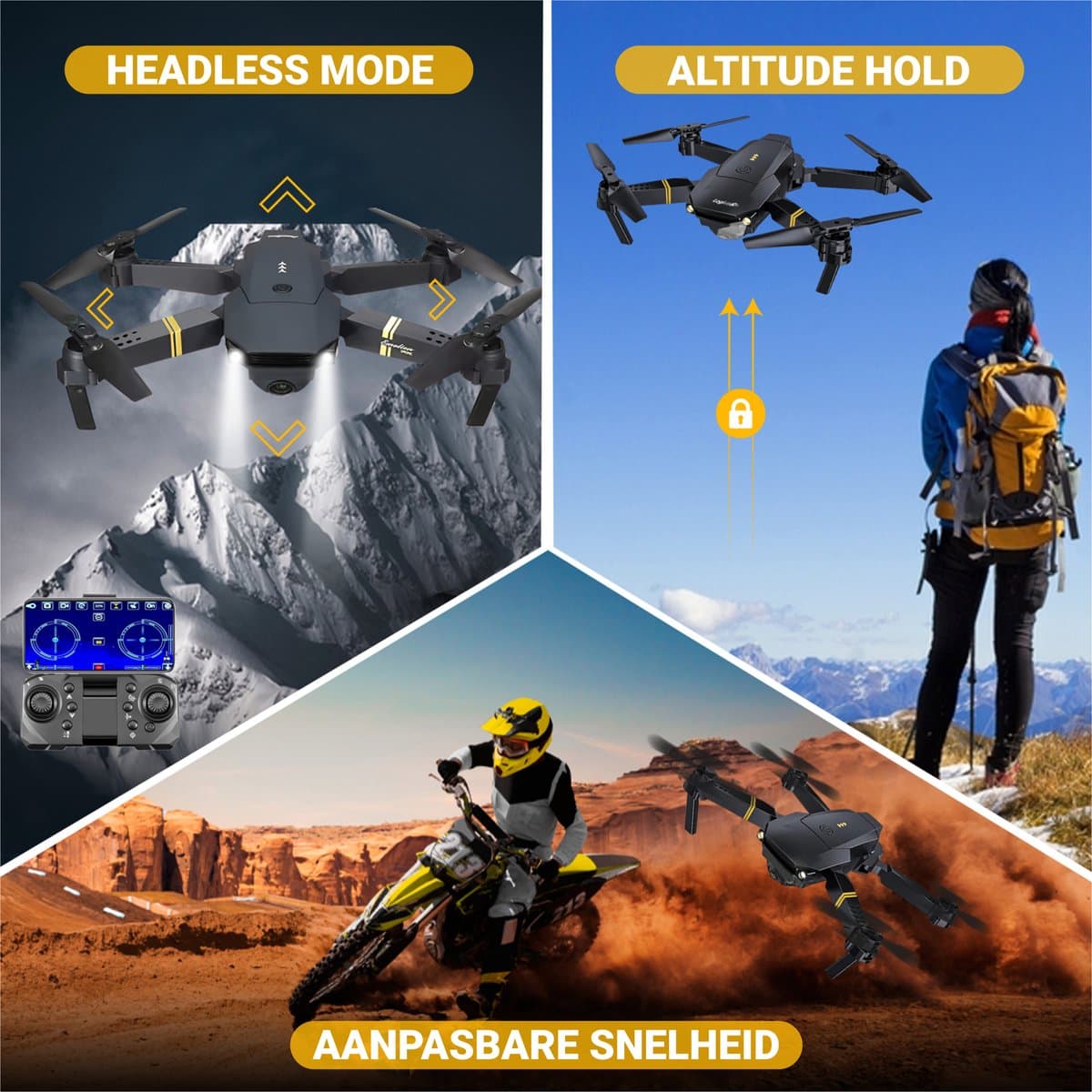 HAWX Drone - Drone met 4K Camera - Mini drone - Voor Kinderen/Volwassenen - Drones - Tot 90 Minuten Vliegen - Incl. 3 Batterijen, Opbergtas, Landing Pad thumbnail 2