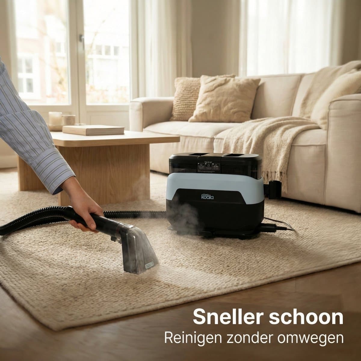 CleanKoala Tapijtreiniger & Stoomreiniger – Voor 100+ Verschillende Stoffen - Vlekkenreiniger - inclusief 3 Reinigingstabletten – Tapijt, Matras, Meubels & Meer thumbnail 7